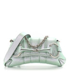 Iridescent Nappa Vertical Matelasse Small Maxi Horsebit Chain Shoulder Bag Iridescent Salvy Green - Image 13
