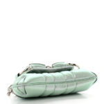 Iridescent Nappa Vertical Matelasse Small Maxi Horsebit Chain Shoulder Bag Iridescent Salvy Green - Image 4