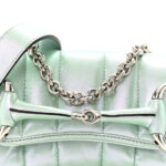 Iridescent Nappa Vertical Matelasse Small Maxi Horsebit Chain Shoulder Bag Iridescent Salvy Green - Image 8