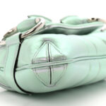 Iridescent Nappa Vertical Matelasse Small Maxi Horsebit Chain Shoulder Bag Iridescent Salvy Green - Image 9