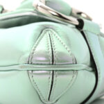 Iridescent Nappa Vertical Matelasse Small Maxi Horsebit Chain Shoulder Bag Iridescent Salvy Green - Image 10