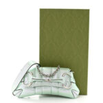 Iridescent Nappa Vertical Matelasse Small Maxi Horsebit Chain Shoulder Bag Iridescent Salvy Green - Image 12