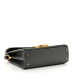 Kid Suede Smooth Calfskin Mini Classic Monogram Cassandra Top Handle Dark Smog - Image 5