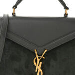 Kid Suede Smooth Calfskin Mini Classic Monogram Cassandra Top Handle Dark Smog - Image 9