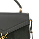 Kid Suede Smooth Calfskin Mini Classic Monogram Cassandra Top Handle Dark Smog - Image 15