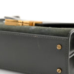 Kid Suede Smooth Calfskin Mini Classic Monogram Cassandra Top Handle Dark Smog - Image 6