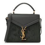 Kid Suede Smooth Calfskin Mini Classic Monogram Cassandra Top Handle Dark Smog