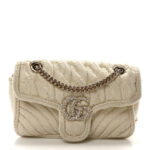 Knitted Wool Crystal Small GG Marmont Shoulder Bag Ivory - Image 10