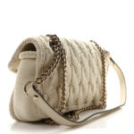 Knitted Wool Crystal Small GG Marmont Shoulder Bag Ivory - Image 3