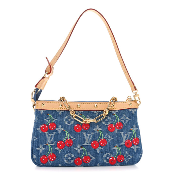 LV X TM Monogram Denim Cerises Pochette Accessories Blue - Image 1