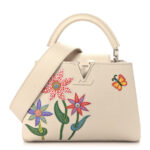LV X YK Taurillon Inlaid Kusama Flowers BB Capucines Quartz - Image 10