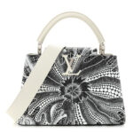 LV X YK Taurillon Psychedelic Capucines MM Black White - Image 11