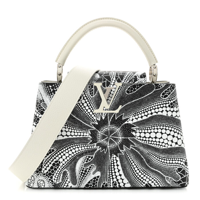 LV X YK Taurillon Psychedelic Capucines MM Black White - Image 1