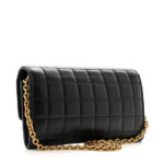 Lambskin Carre Quilted Le Maillon Wallet On Chain Black - Image 3