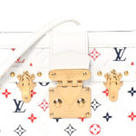 Lambskin Embossed Monogram Petite Malle Red White Blue - Image 7