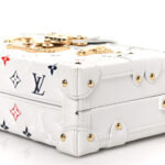 Lambskin Embossed Monogram Petite Malle Red White Blue - Image 9