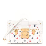 Lambskin Embossed Monogram Petite Malle Red White Blue