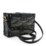 Lambskin Malletage Petite Malle Black Beige - Image 3