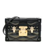 Lambskin Malletage Petite Malle Black Beige