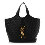 Lambskin Quilted Maxi Icare Shopping Tote Black - Image 13