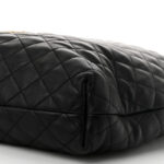 Lambskin Quilted Maxi Icare Shopping Tote Black - Image 11