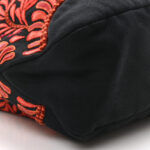 Lizard Canvas Embroidered Large Horsebit Chain Hobo Black Red - Image 9