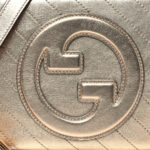 Metallic Sakai Be Green Calfskin Diagonal Stitched Small Blondie Shoulder Bag Golden Beige - Image 7