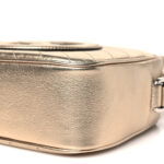 Metallic Sakai Be Green Calfskin Diagonal Stitched Small Blondie Shoulder Bag Golden Beige - Image 9