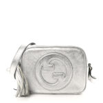 Metallic Sakai Be Green Calfskin Diagonal Stitched Small Blondie Shoulder Bag Silver - Image 10