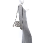 Metallic Sakai Be Green Calfskin Diagonal Stitched Small Blondie Shoulder Bag Silver - Image 2