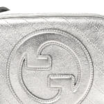 Metallic Sakai Be Green Calfskin Diagonal Stitched Small Blondie Shoulder Bag Silver - Image 7