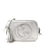 Metallic Sakai Be Green Calfskin Diagonal Stitched Small Blondie Shoulder Bag Silver