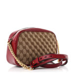 Monogram Azalea Calfskin Matelasse Diagonal Small GG Marmont Chain Shoulder Bag Beige Ebony New Cherry Red - Image 3