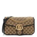 Monogram Matelasse Diagonal Small GG Marmont Shoulder Bag Beige Black - Image 10