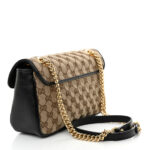 Monogram Matelasse Diagonal Small GG Marmont Shoulder Bag Beige Black - Image 3