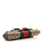 Monogram Textured Dollar Calfskin Heavy Grosgrain Web Medium Maxi Horsebit Chain Shoulder Bag Beige Ebony New Acero - Image 4