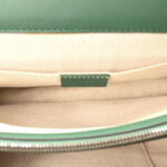 Moon Calfskin Web Medium Dionysus Bamboo Top Handle Bag Emerald Blue Hibiscus Red - Image 5