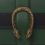Moon Calfskin Web Medium Dionysus Bamboo Top Handle Bag Emerald Blue Hibiscus Red - Image 8