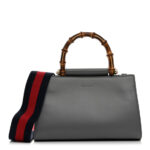 Nappa Bamboo Web Mini Nymphaea Top Handle Bag Deep Grey Mystic White - Image 14