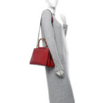 Nappa Bamboo Web Small Nymphaea Top Handle Bag Hibiscus Red - Image 2
