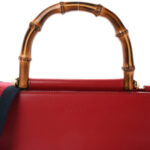 Nappa Bamboo Web Small Nymphaea Top Handle Bag Hibiscus Red - Image 8