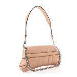 Nappa Vertical Matelasse Small Maxi Horsebit Chain Shoulder Bag Beige - Image 4