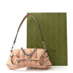 Nappa Vertical Matelasse Small Maxi Horsebit Chain Shoulder Bag Beige - Image 3