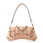 Nappa Vertical Matelasse Small Maxi Horsebit Chain Shoulder Bag Beige