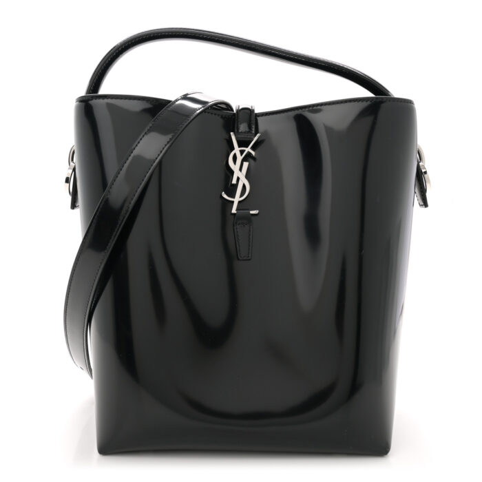 Patent Calfskin Le 37 Bucket Bag Black - Image 1