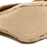 Raffia Elaphe Matelasse Small GG Marmont Shoulder Bag Natural Cream Brown - Image 9