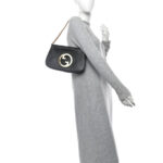 Roxy Calfskin Blondie Chain Shoulder Flap Bag Black - Image 2