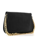 Roxy Calfskin Blondie Chain Shoulder Flap Bag Black - Image 4
