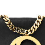 Roxy Calfskin Blondie Chain Shoulder Flap Bag Black - Image 9
