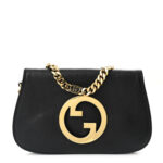 Roxy Calfskin Blondie Chain Shoulder Flap Bag Black